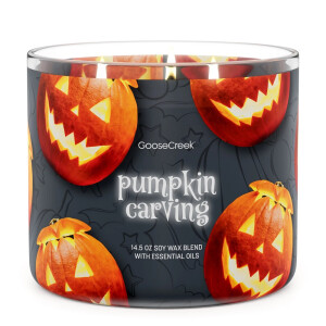 Pumpkin Carving 3-Docht-Kerze 411g Halloween Collection