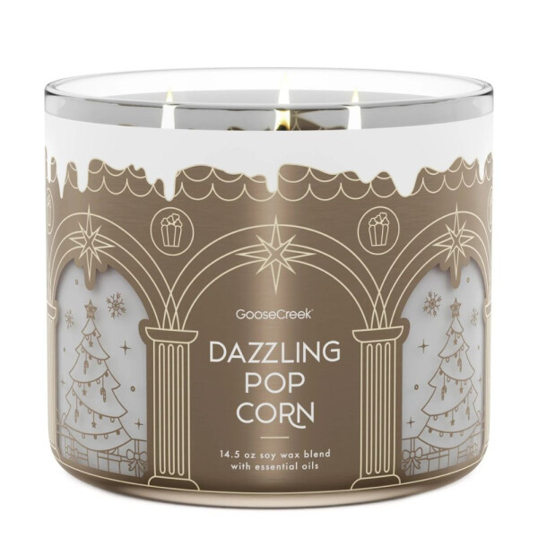 Dazzling Popcorn 3-Docht-Kerze 411g